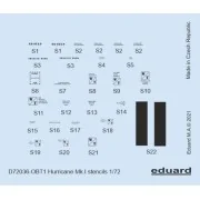 Hurricane Mk.I stencils for ARMA HOBBY/REVELL/AIRFIX, 1/72 - Eduard... Hurricane Mk.I stencils for ARMA HOBBY/REVELL/AIRFIX, 1/72 - Eduard...
