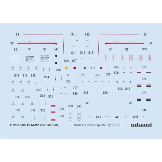 A6M2 stencils for TAMIYA/AIRFIX/HASEGAWA, 1/72 - Eduard Accessories...