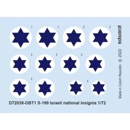 S-199 Israeli national insignia 1/72 - Eduard Accessories D72039