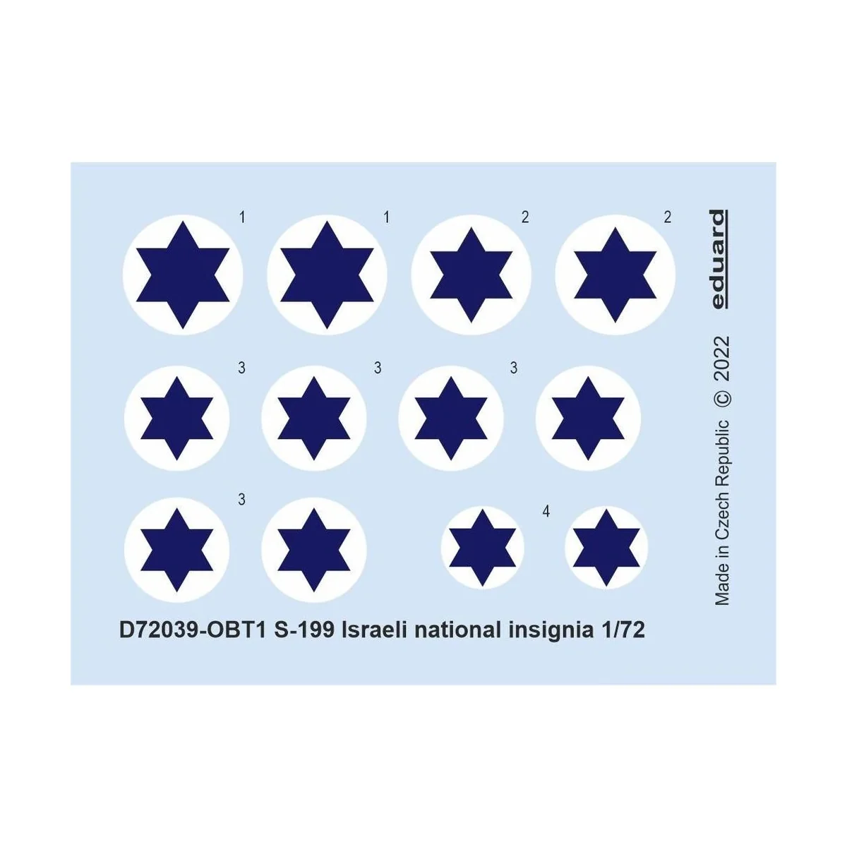 S-199 Israeli national insignia 1/72 - Eduard Accessories D72039