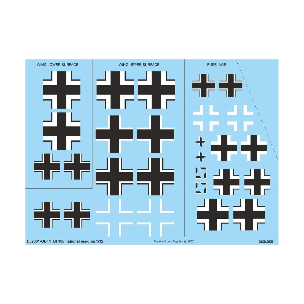 Bf 108 national insignia for Eduard, 1/32 - Eduard Accessories D32001