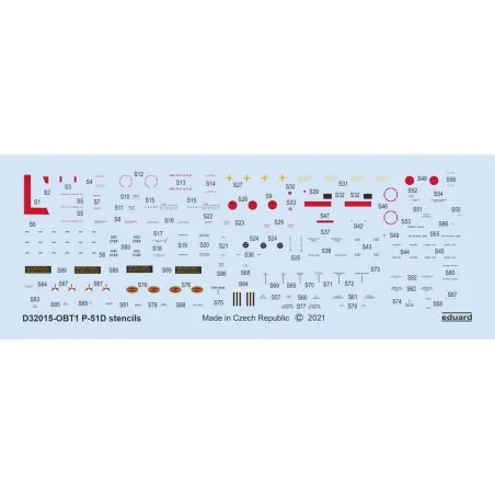 P-51D stencils for REVELL/TAMIYA, 1/32 - Eduard Accessories D32015