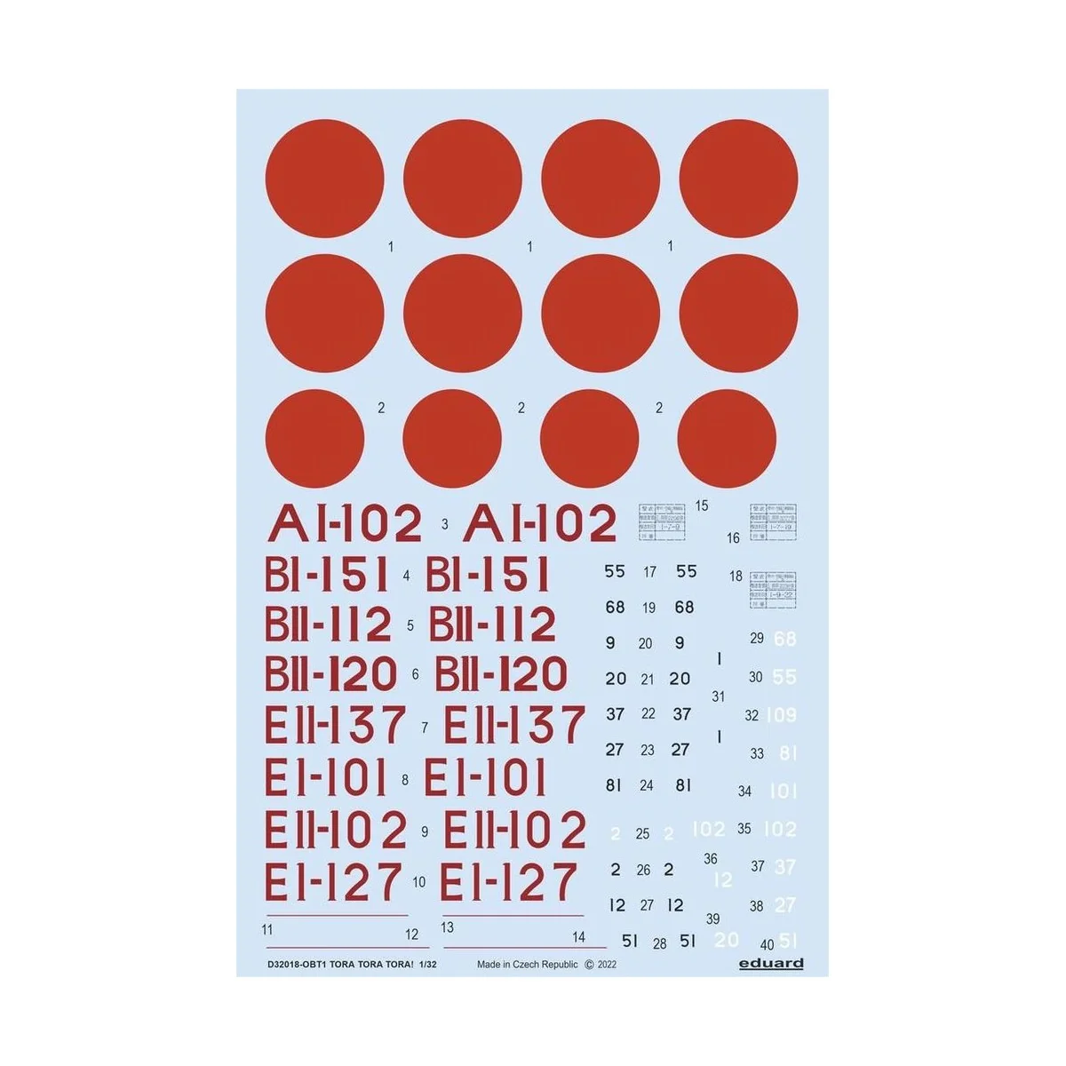 TORA TORA TORA! For TAMIYA, 1/32 - Eduard Accessories D32018