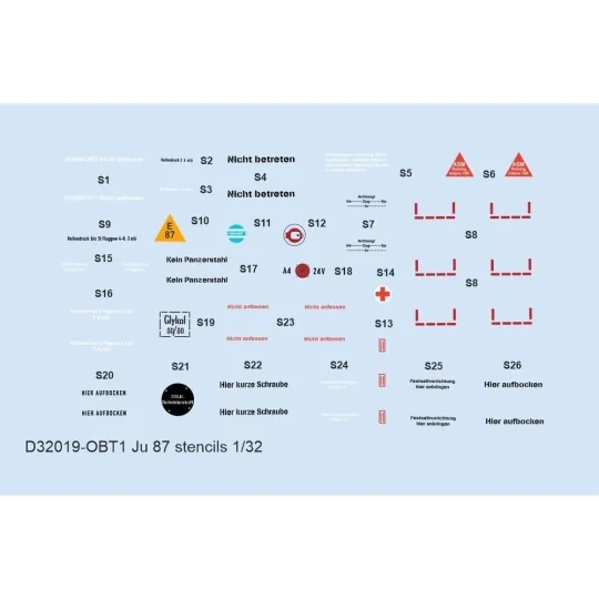 Ju 87 stencils for HASEGAWA/TRUMPETER/REVELL - Eduard Accessories D...