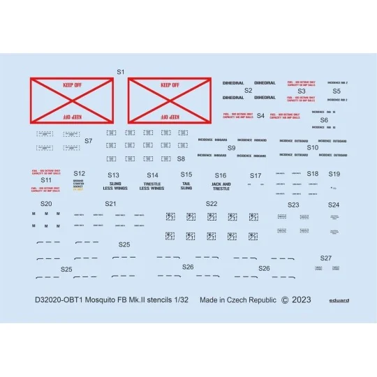 Mosquito FB Mk.II stencils 1/32 for TAMIYA, 1/32 - Eduard Accessori...