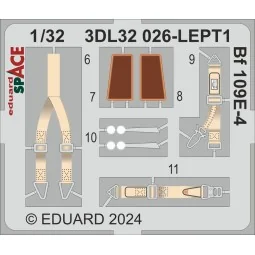 Bf 109E-4 SPACE, 1/32 - Eduard Accessories 3DL32026