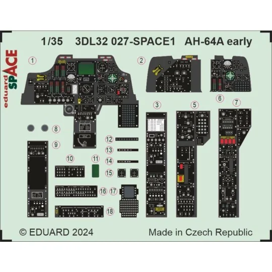 AH-64A early SPACE, 1/35 - Eduard Accessories 3DL32027