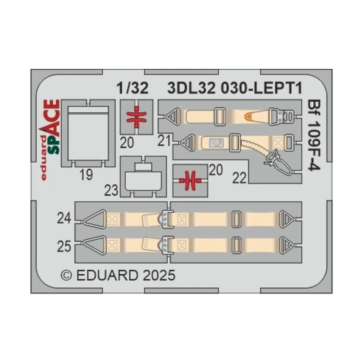 Bf 109F-4 SPACE HOBBY 2000 / HASEGAWA, 1/32 - Eduard Accessories 3D...