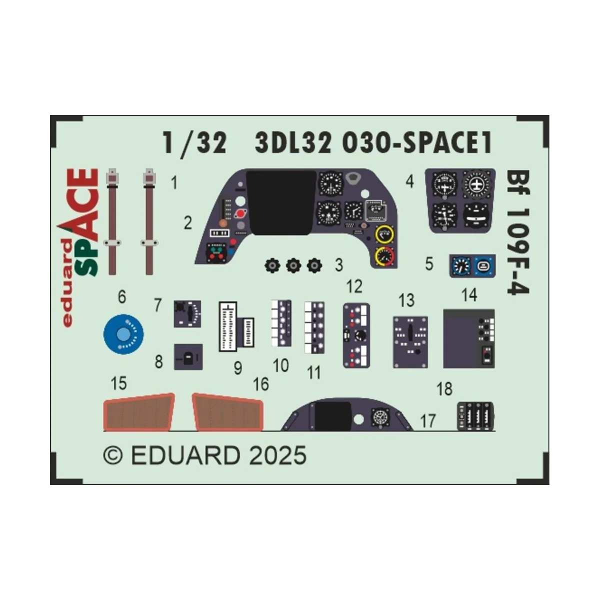 Bf 109F-4 SPACE HOBBY 2000 / HASEGAWA, 1/32 - Eduard Accessories 3D...