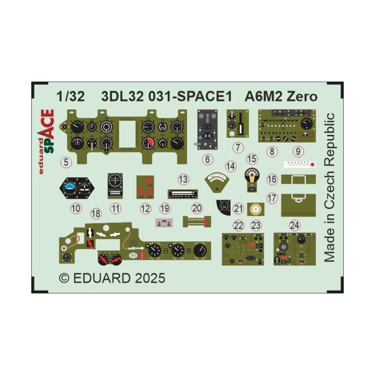 A6M2 Zero SPACE TAMIYA, 1/32 - Eduard Accessories 3DL32031