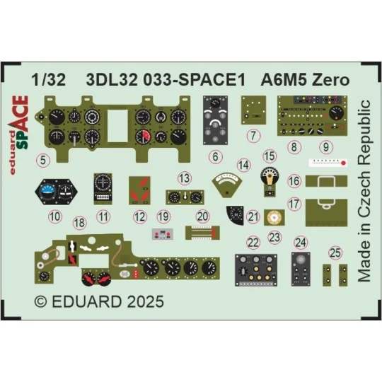 A6M5 Zero SPACE TAMIYA, 1/32 - Eduard Accessories 3DL32033 A6M5 Zero SPACE TAMIYA, 1/32 - Eduard Accessories 3DL32033