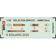 A6M5 Zero seatbelts SPACE TAMIYA, 1/32 - Eduard Accessories 3DL32034 A6M5 Zero seatbelts SPACE TAMIYA, 1/32 - Eduard Accessories 3DL32034