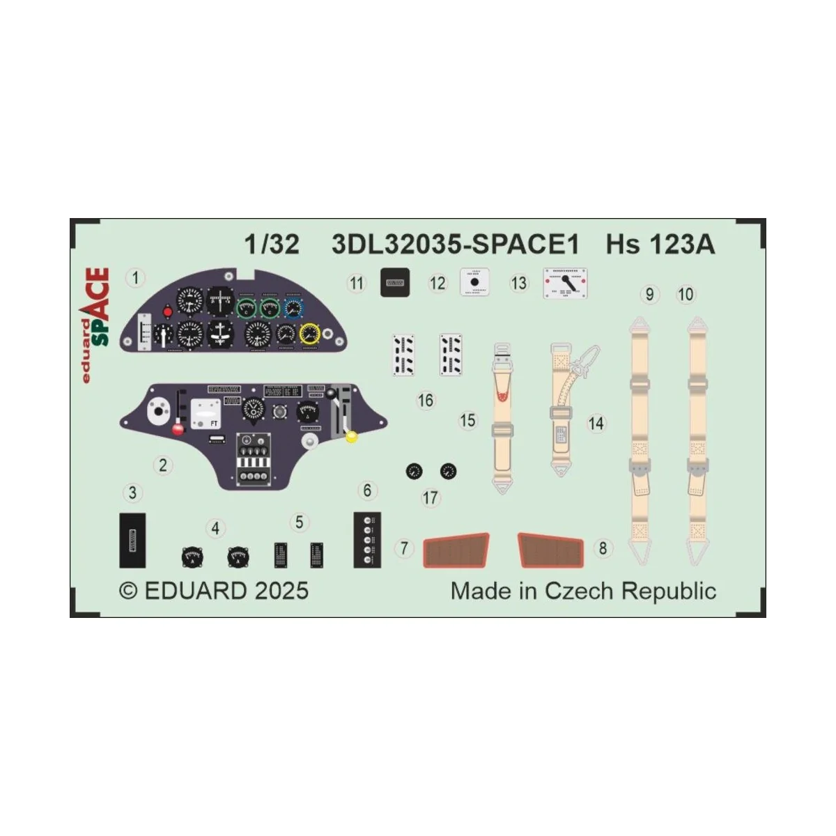 Hs 123A SPACE 1/32 for ICM - Eduard Accessories 3DL32035