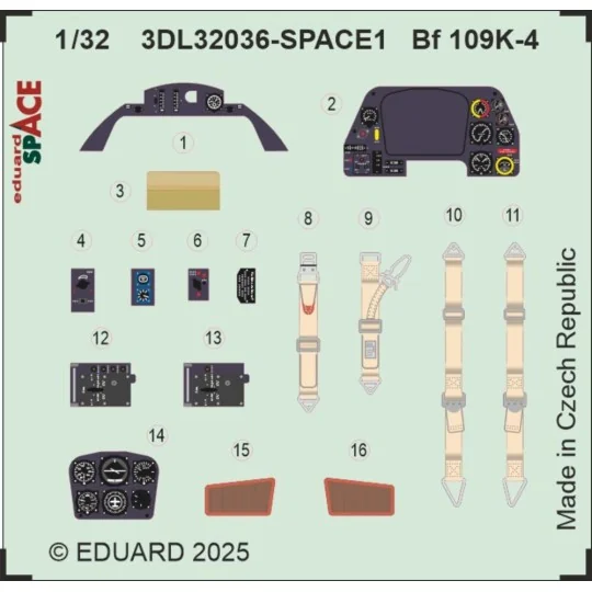 Bf 109K-4 SPACE 1/32 for Kotare - Eduard Accessories 3DL32036