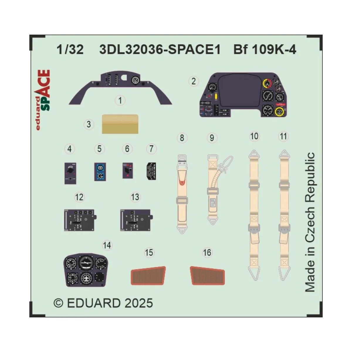 Bf 109K-4 SPACE 1/32 for Kotare, 1/32 - Eduard Accessories 3DL32036