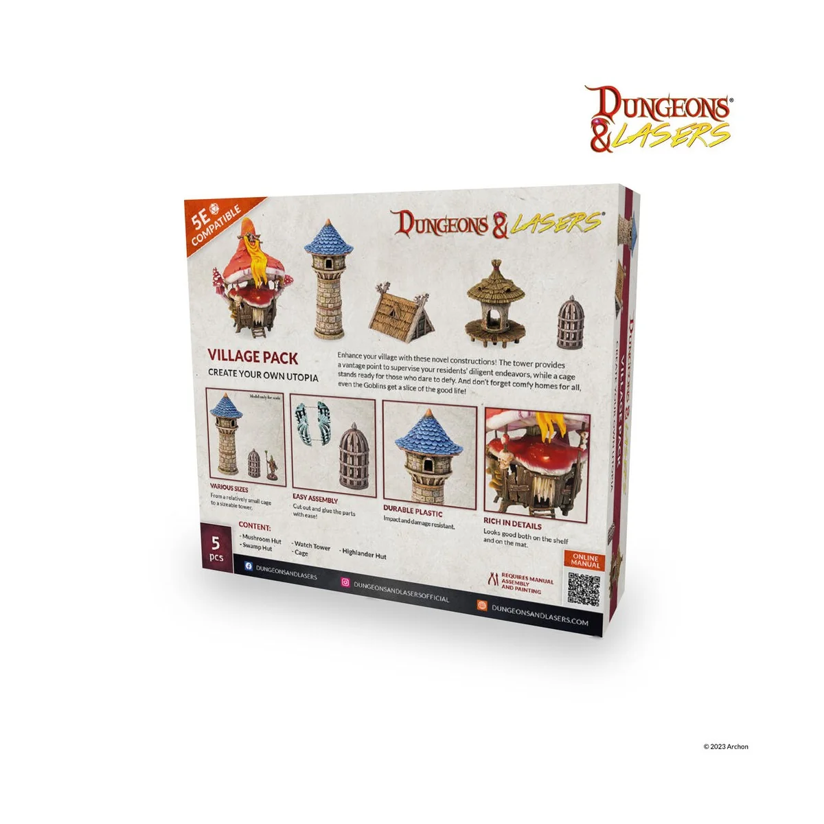 Dungeons & Lasers Expansion Set: VILLAGE PACK - Archon Studio DNL0066