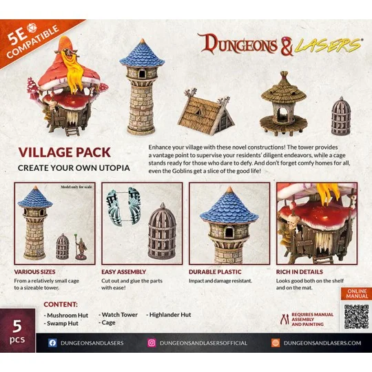 Dungeons & Lasers Expansion Set: VILLAGE PACK - Archon Studio DNL0066