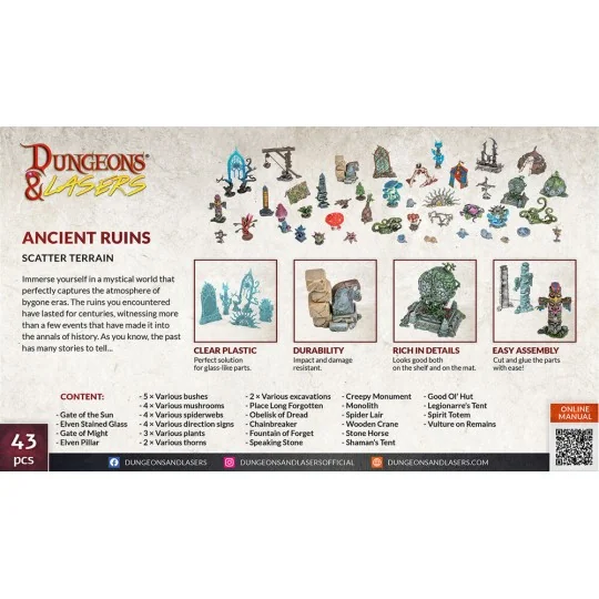 Dungeons & Lasers Expansion Set: ANCIENT RUINS SCATTER TERRAIN - Ar...