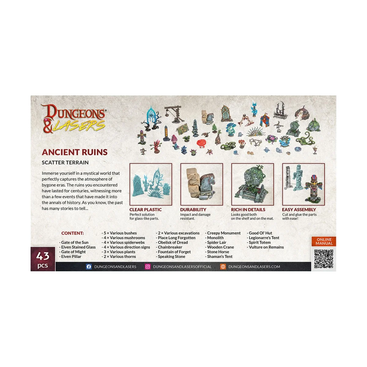 Dungeons & Lasers Expansion Set: ANCIENT RUINS SCATTER TERRAIN - Ar...