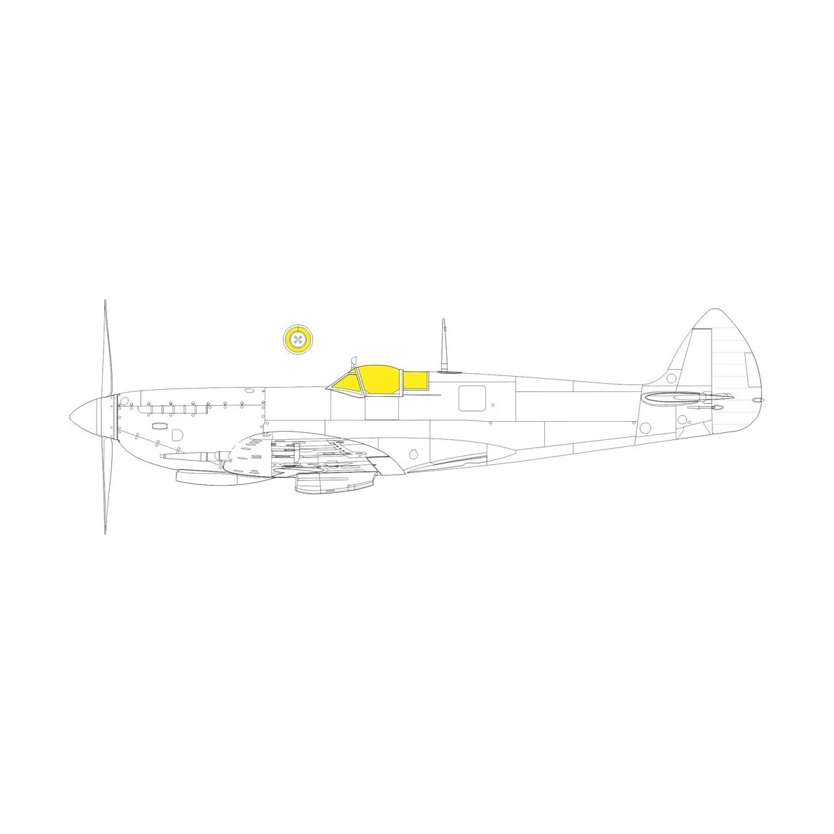 Spitfire Mk.VIII TFace AIRFIX - Eduard Accessories LX010