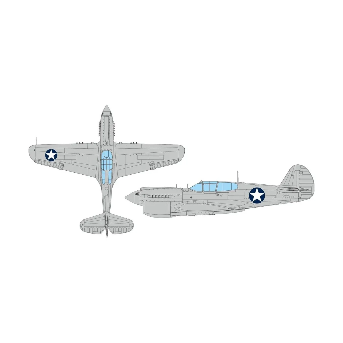 P-40E US national insignia circular EDUARD, 1/48 - Eduard Accessori...