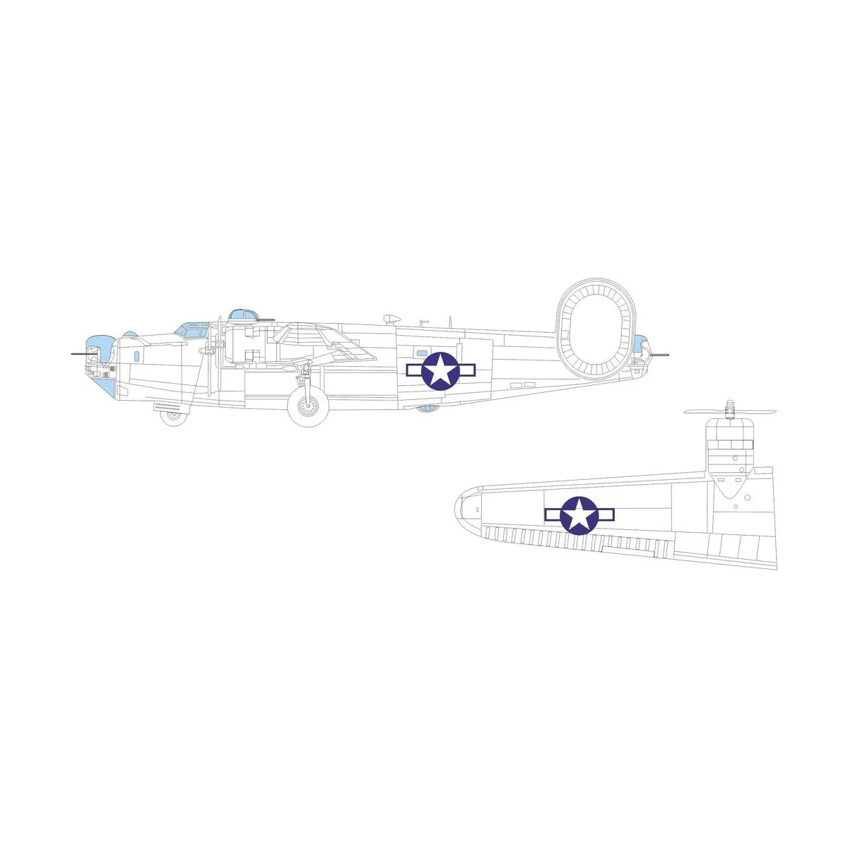 B-24J TFace HOBBY BOSS - Eduard Accessories EX1042