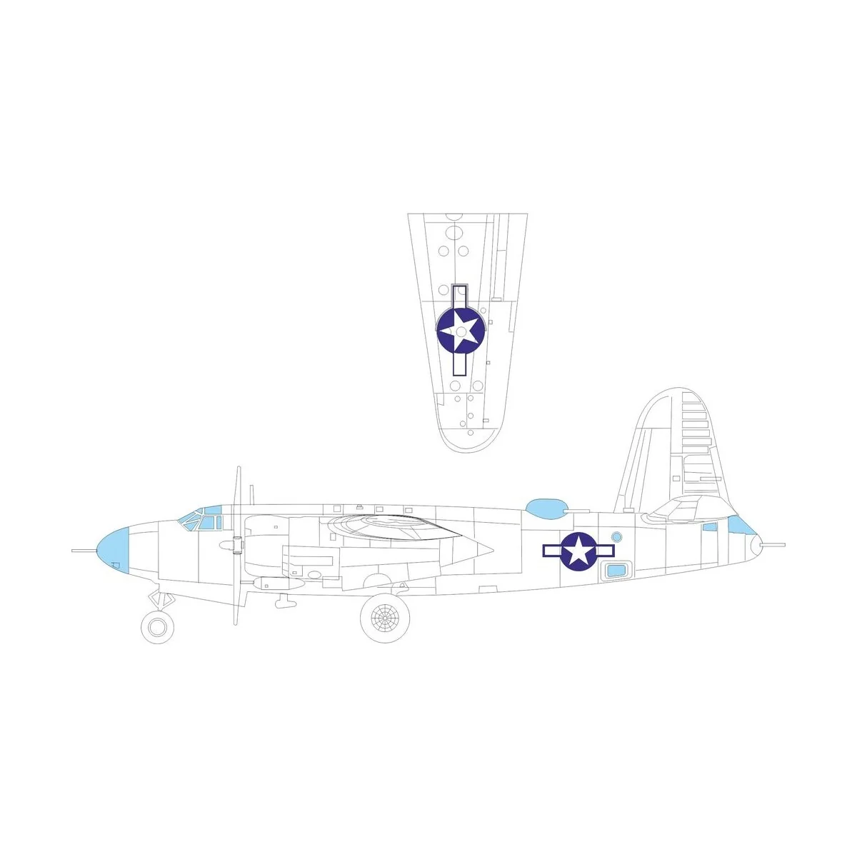 B-26B Marauder national insignia ICM, 1/48 - Eduard Accessories EX1046 B-26B Marauder national insignia ICM, 1/48 - Eduard Accessories EX1046