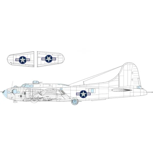 B-17F US national insignia w/ blue outline 1/48 - Eduard Accessorie...