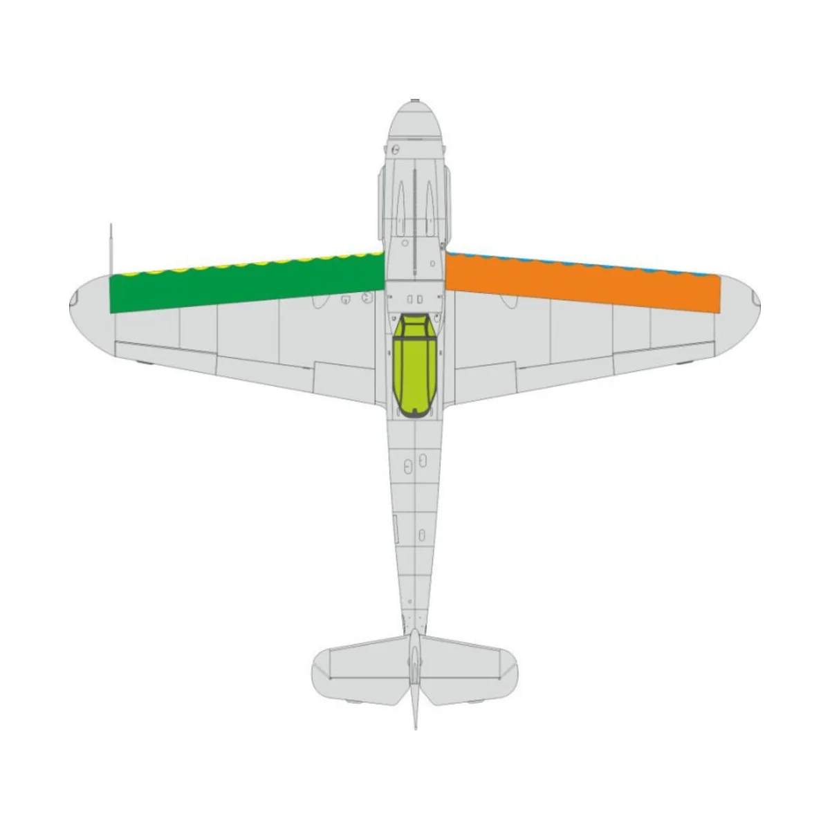 Bf 109G wings leading edge wavy lines, 1/48 - Eduard Accessories EX...