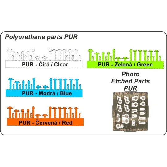 Navigation light Clear, red, blue, green, 1/72 - CMK 129-7031 Navigation light Clear, red, blue, green, 1/72 - CMK 129-7031