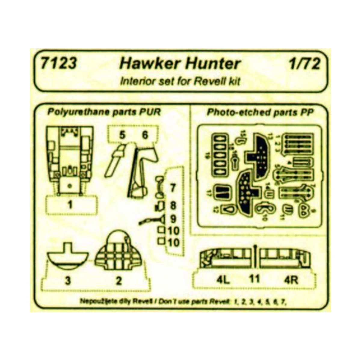 Hawker Hunter Interior Set für Revell-Bausatz, 1/72 - CMK 129-7123