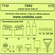 TSR 2 - exterior set für Airfix Bausatz, 1/72 - CMK 129-7132 TSR 2 - exterior set für Airfix Bausatz, 1/72 - CMK 129-7132