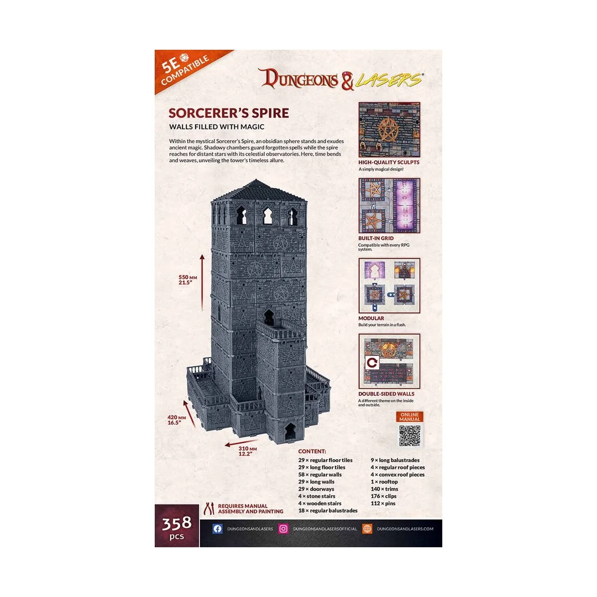 Dungeons & Lasers Starter Set: SORCERER'S SPIRE - Archon Studio DNL...