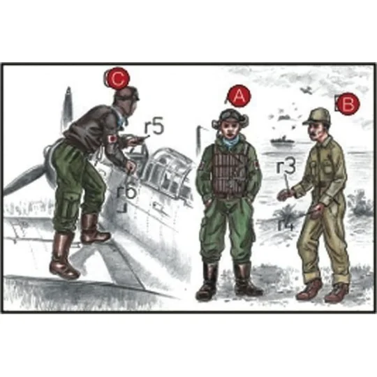 Japanische Marine Piloten und Mechaniker - CMK 129-F72043