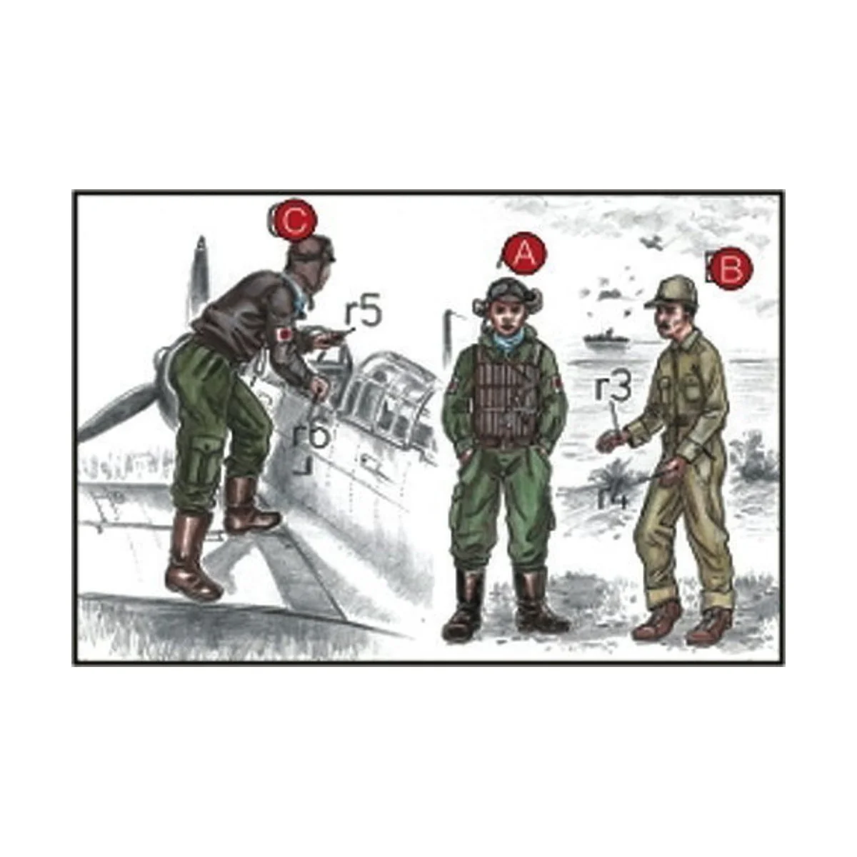 Japanische Marine Piloten und Mechaniker, 1/72 - CMK 129-F72043 Japanische Marine Piloten und Mechaniker, 1/72 - CMK 129-F72043