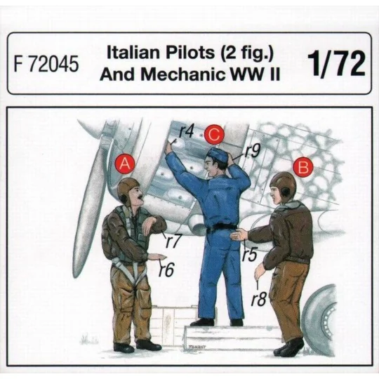 Italienische Piloten und Mechaniker - CMK 129-F72045