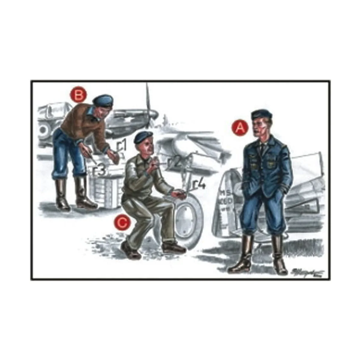 Französische Mechaniker und Pilot - CMK 129-F72046