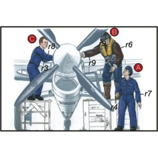 Royal Navy Piloten und Mechaniker - CMK 129-F72048