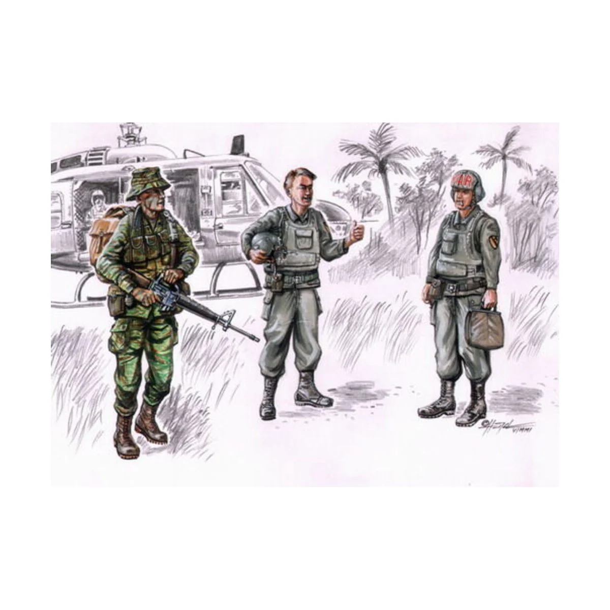 LRRP US Hubschrauber Besatzung Vietnam - CMK 129-F72076