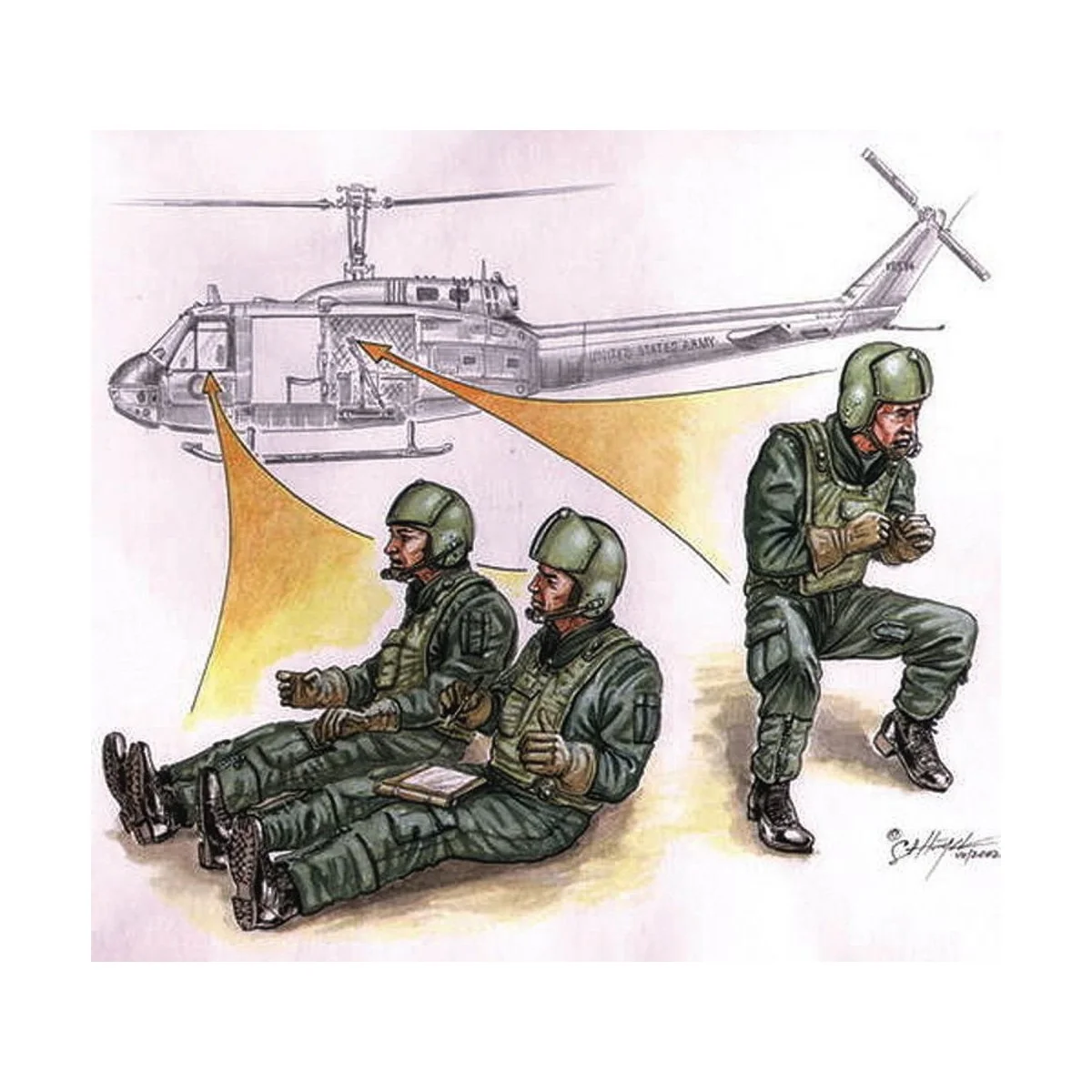 US Hubschrauber Besatzung Vietnam - CMK 129-F72080