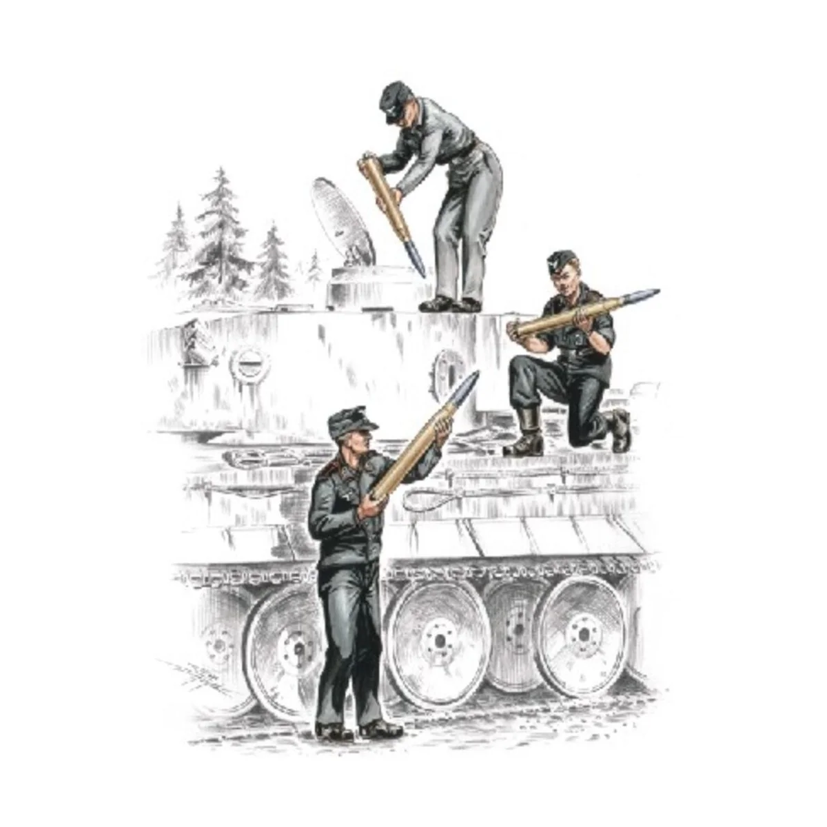 Deutsche Panzerbesatzung für Tiger I - CMK 129-F72157