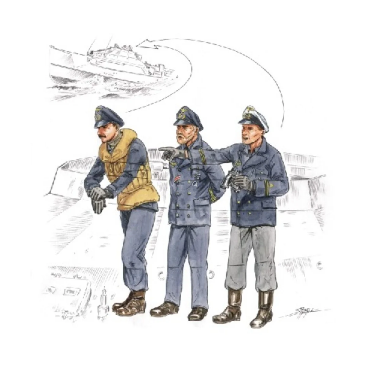 Bridge crew for Schnellboat S-100 - CMK 129-F72158