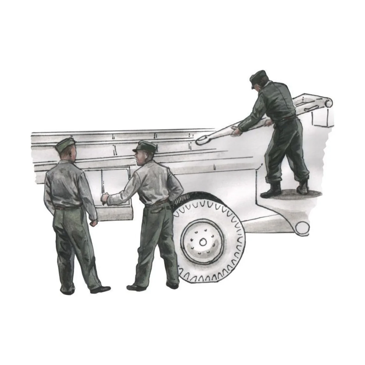 German WW2 personnel for Spacial Armour Meillerwagen V2 transporter...