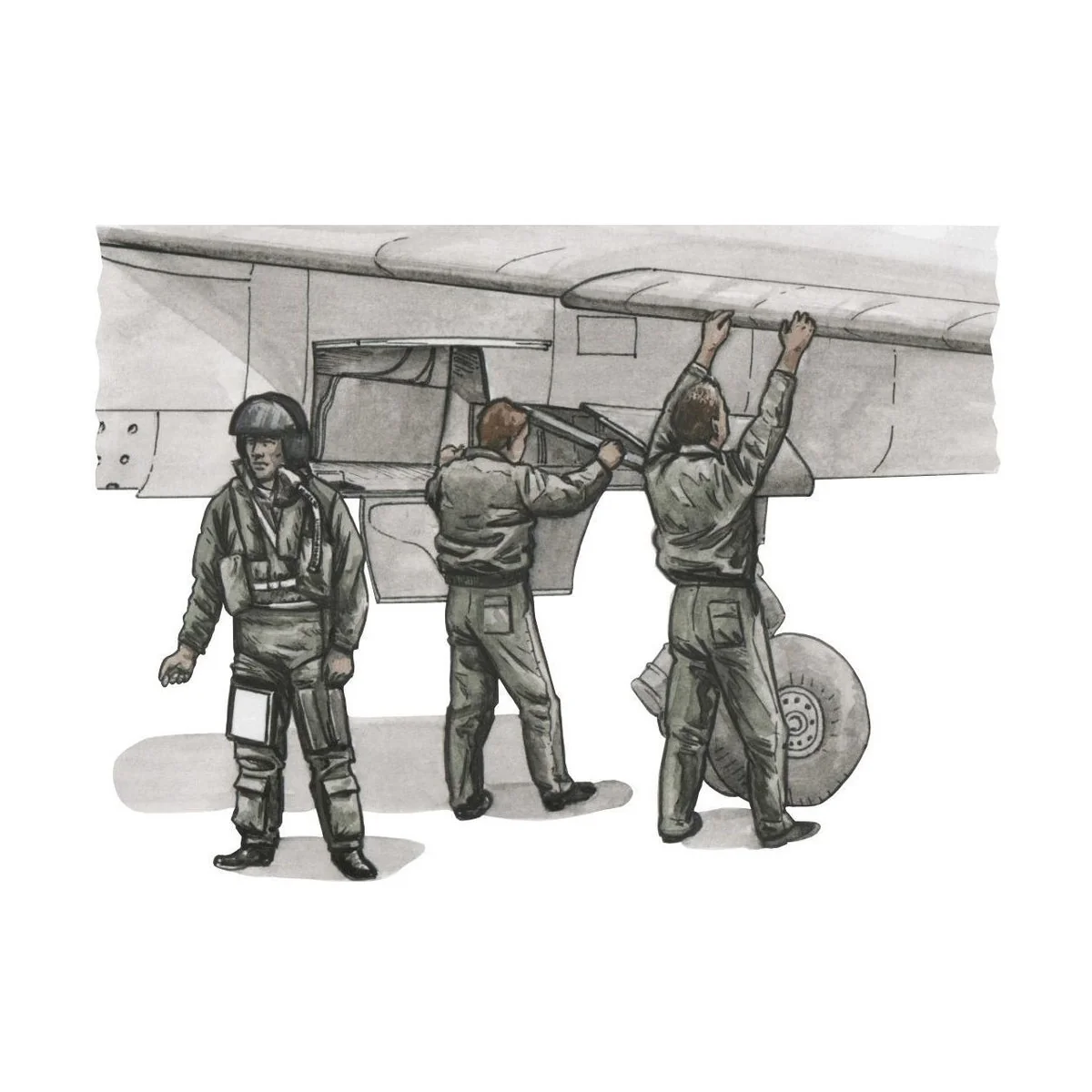 French pilot and two mechanics f.1/72 Special Hobby Mirage F.1C mod...