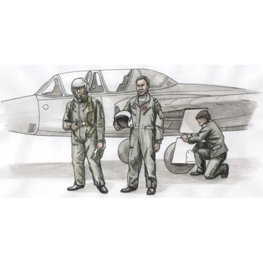 Two Fouga Magister Pilots and a.Mechanic for Special Hobby kit (3 f...