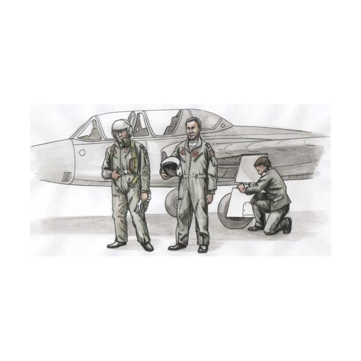 Two Fouga Magister Pilots and a.Mechanic for Special Hobby kit (3 f...