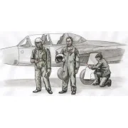 Two Fouga Magister Pilots and a.Mechanic for Special Hobby kit (3 f...