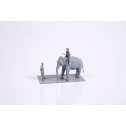 Mechanic of India WWII+Elephant with Mahout (2 fig.+elephant), 1/72...