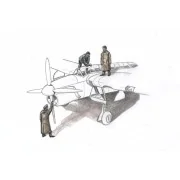 Barracuda Mechanics (3 figures, aboard carrier w/raincoat)f.Sp.Hobb...
