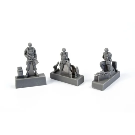 Two Kneeling Soldiers and Commanding Officer, US Army Infantry Squa... Two Kneeling Soldiers and Commanding Officer, US Army Infantry Squa...